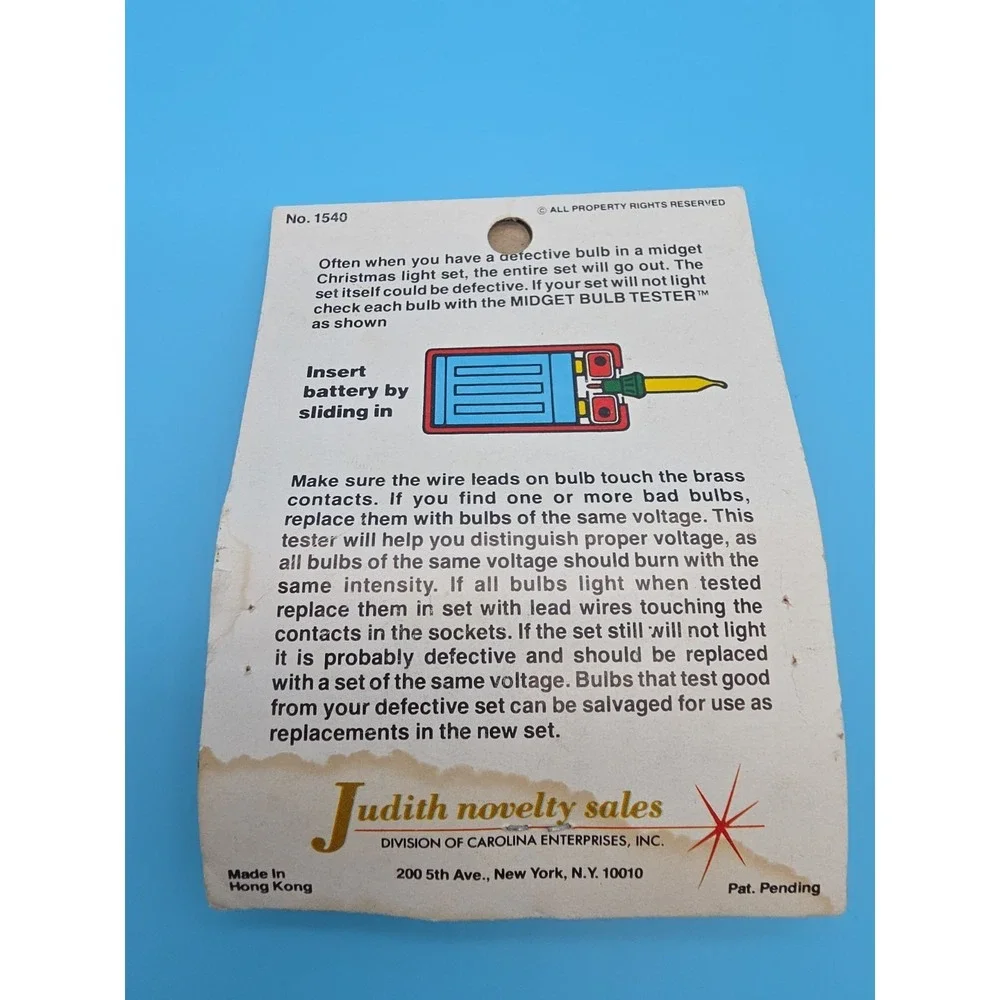 Vintage‎ 1970's Midget Bulb Tester Christmas Light Checker In Box Untested